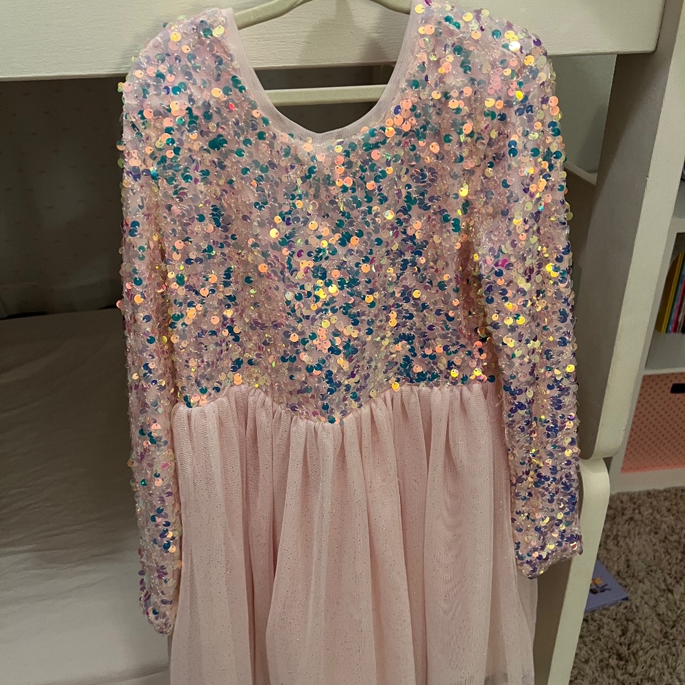 Cat & Jack Dress Girls Pink Sequin Tulle